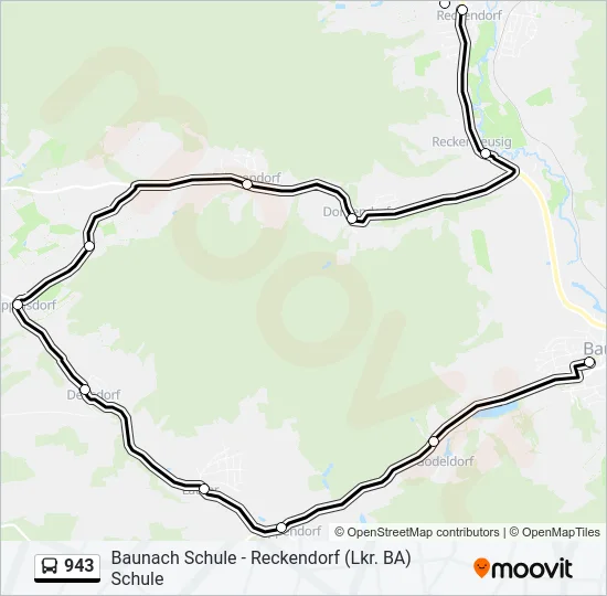943 Bus Line Map