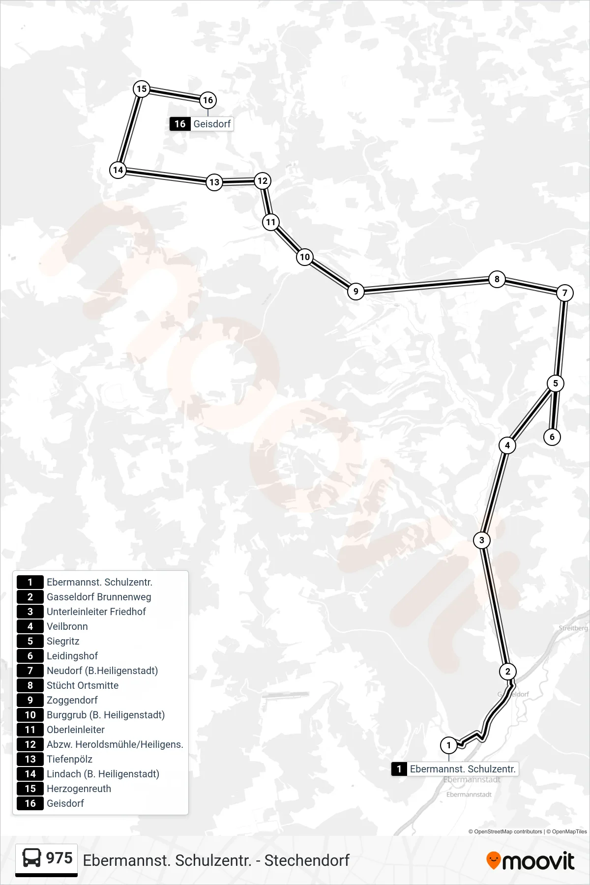 975 bus Line (Geisdorf\Nüber Stücht) route and stops on a map