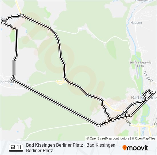 Автобус 11: карта маршрута