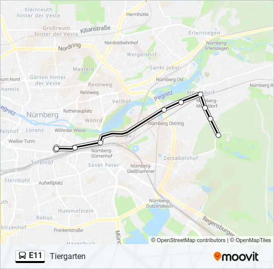 E11 Bus Line Map