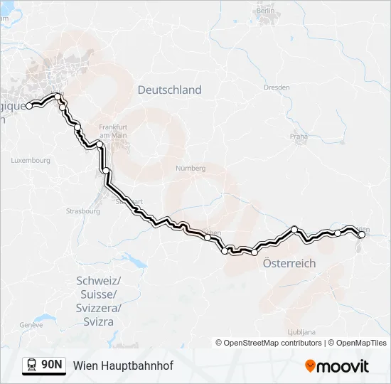 90N Train Line Map