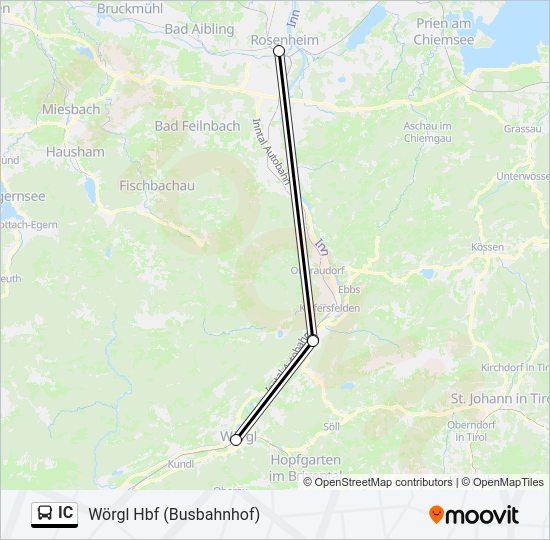Автобус IC: карта маршрута