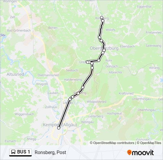 Автобус BUS 1: карта маршрута
