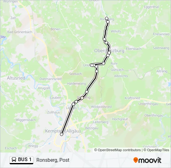 Автобус BUS 1: карта маршрута