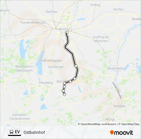  EV: карта маршрута