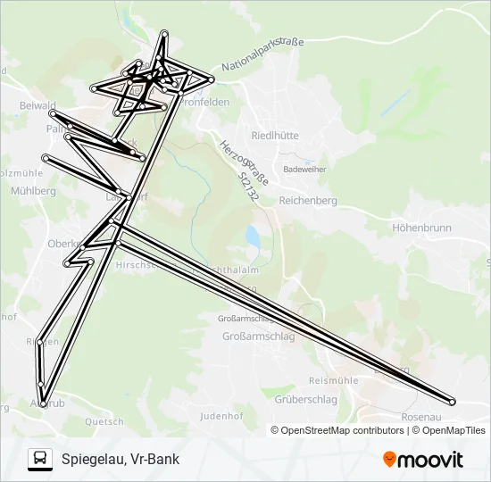 Автобус DORFBUS SPIEGELAU TOUR 3: карта маршрута