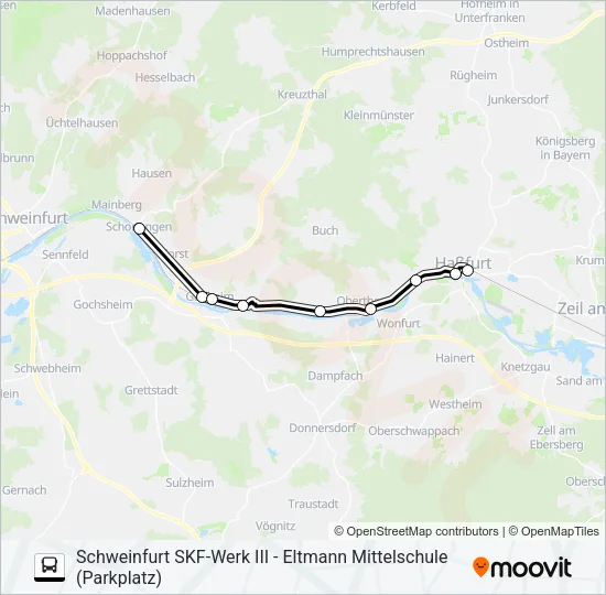 Автобус 1151 (SW 8156): карта маршрута