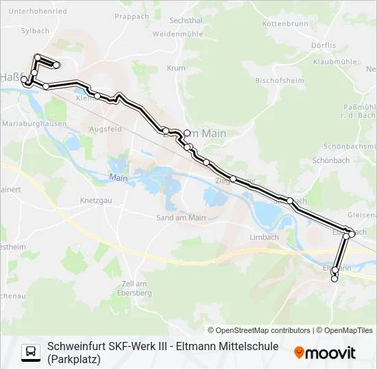 Автобус 1151 (SW 8156): карта маршрута