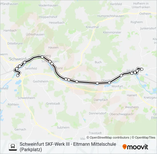 Автобус 1151 (SW 8156): карта маршрута