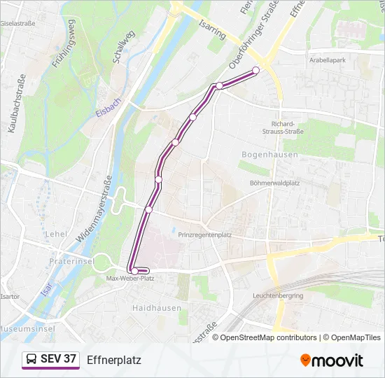 SEV 37 Bus Line Map