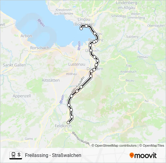 Поезд S: карта маршрута