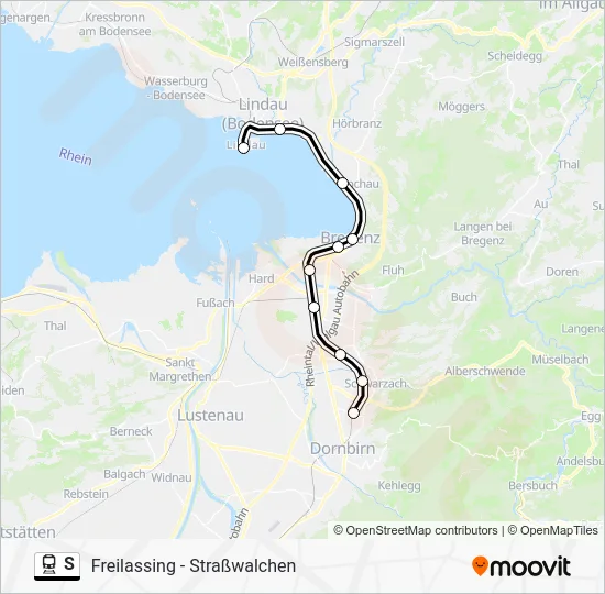 Поезд S: карта маршрута