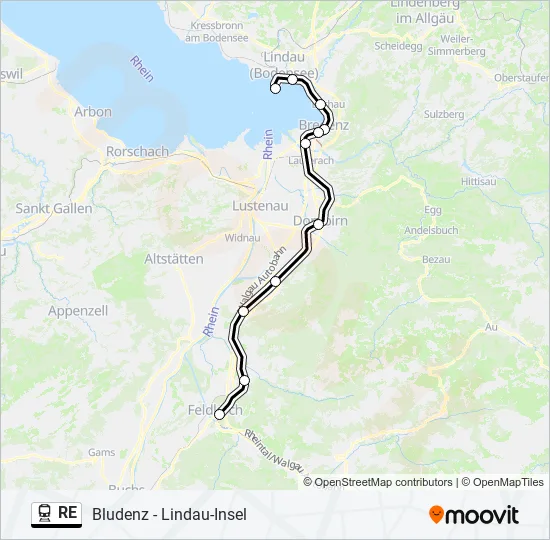 RE Train Line Map