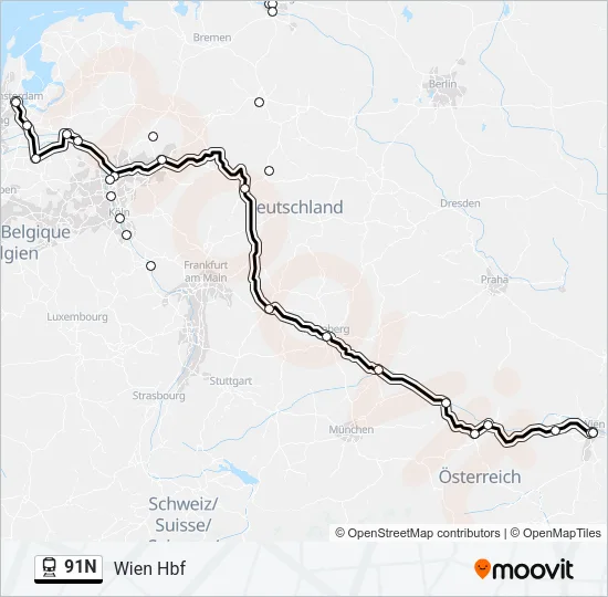 91N Train Line Map