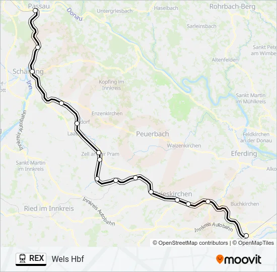 REX Train Line Map