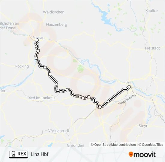 REX Train Line Map