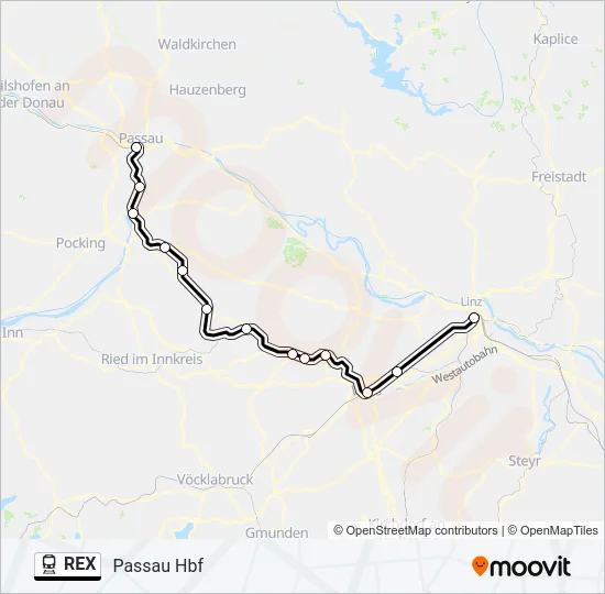 REX Train Line Map