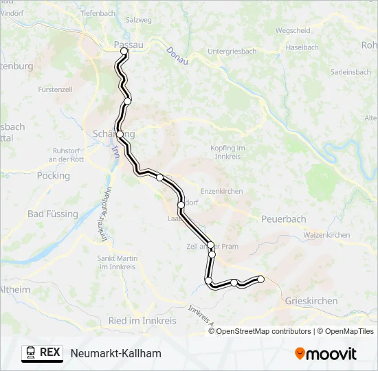 REX Train Line Map