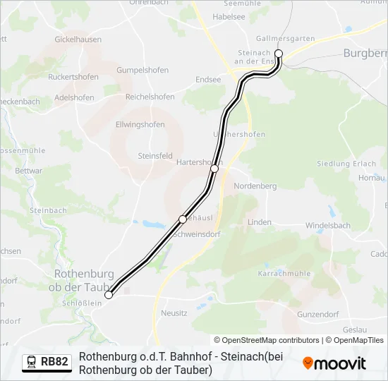 linie RB82 Karte