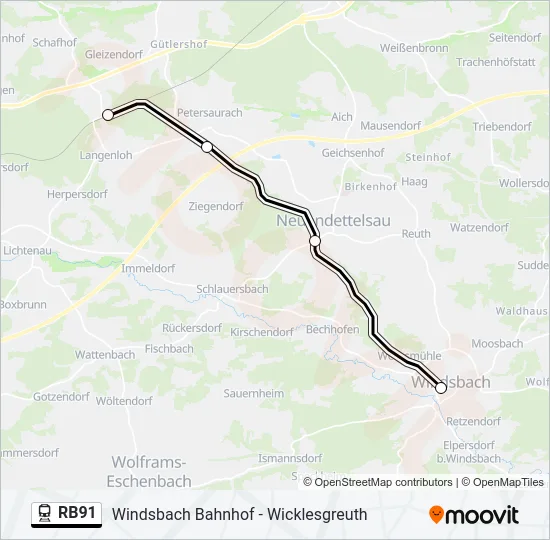 RB91  Line Map
