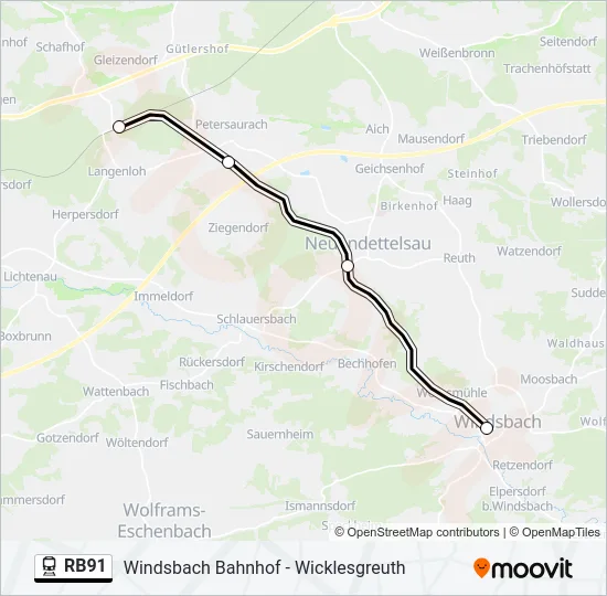 RB91  Line Map