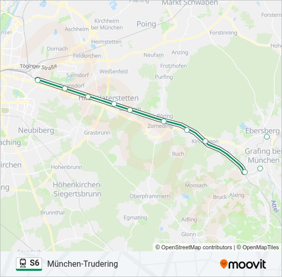 S6 Route: Fahrpläne, Haltestellen & Karten - München-Trudering ...