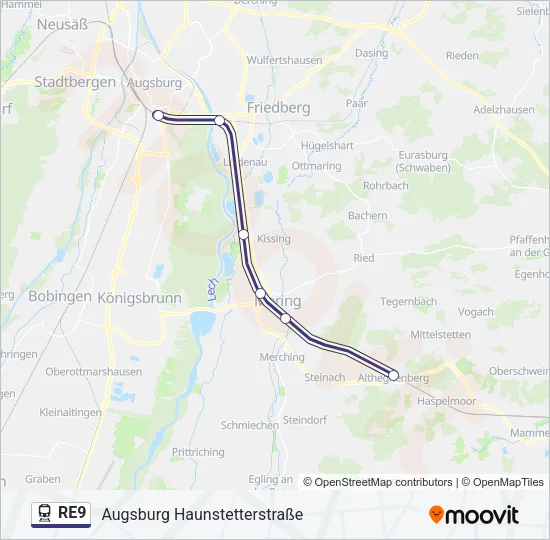 RE9 Train Line Map