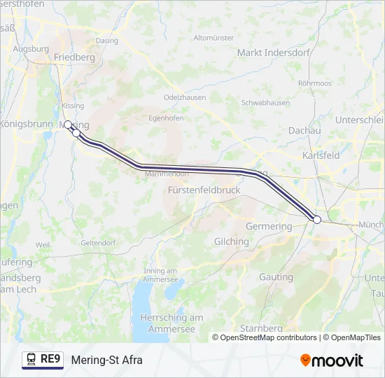 RE9 Train Line Map