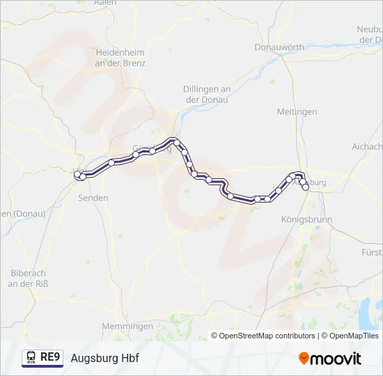 RE9 Train Line Map