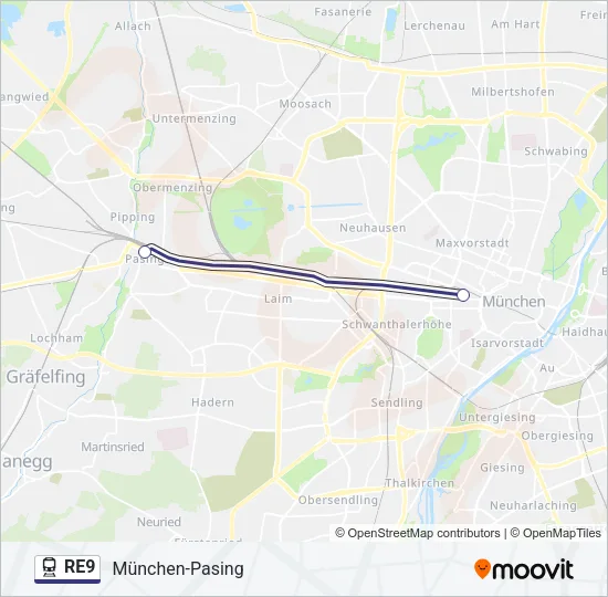 RE9 Train Line Map