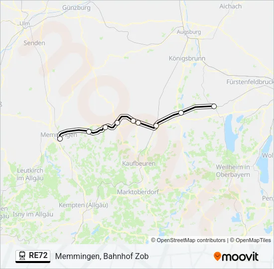 RE72 Train Line Map