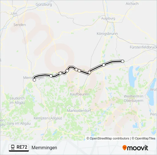 RE72 Train Line Map