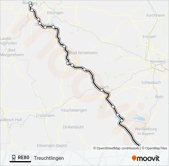 RE80 Train Line Map