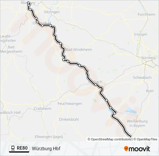 RE80 Train Line Map