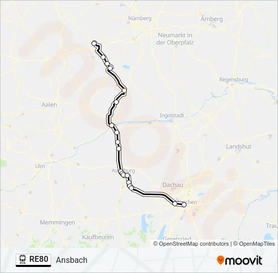 RE80 Train Line Map
