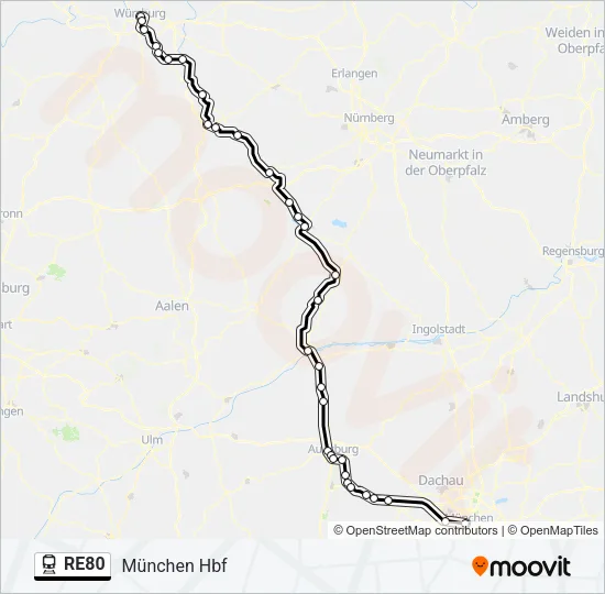 RE80 Train Line Map