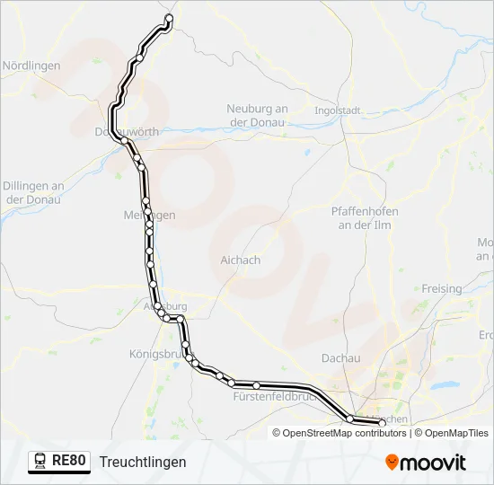 RE80 Train Line Map
