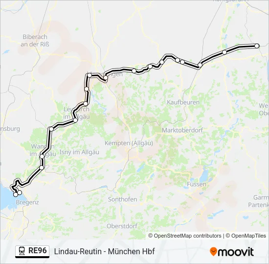 RE96 Train Line Map