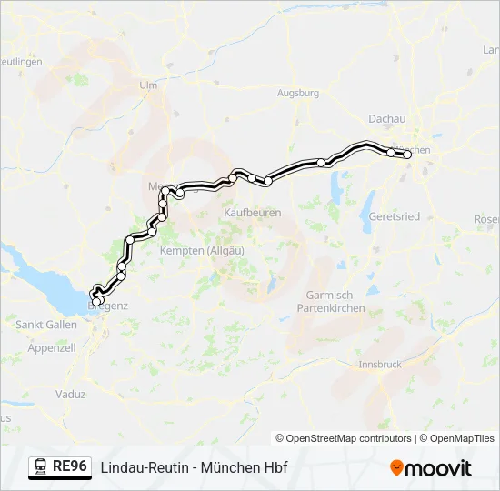 RE96 Train Line Map