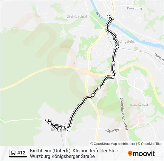 Автобус 412: карта маршрута