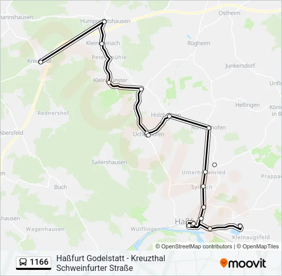 1166 Bus Line Map