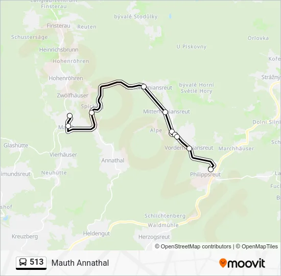 Автобус 513: карта маршрута