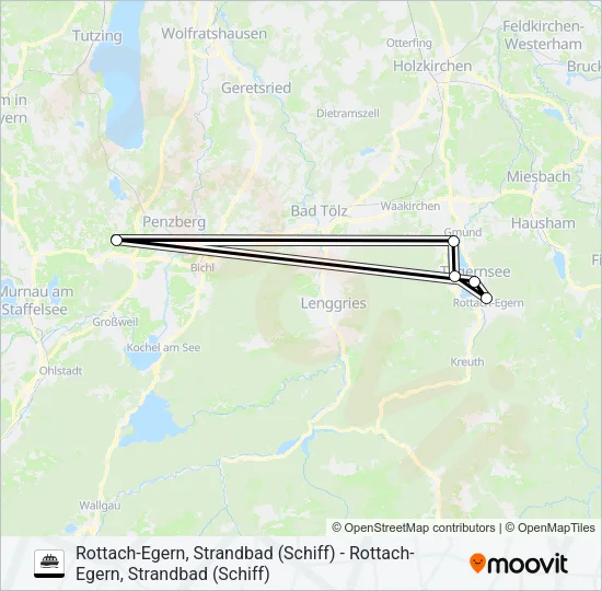 Паром TEGERNSEE SCHIFFFAHRT: карта маршрута