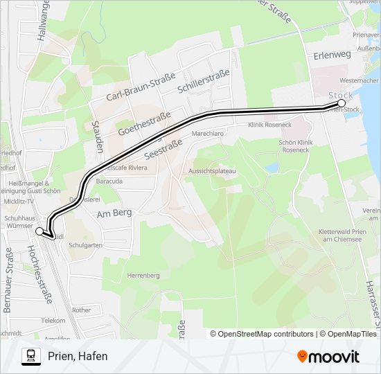 Поезд CHIEMSEEBAHN: карта маршрута