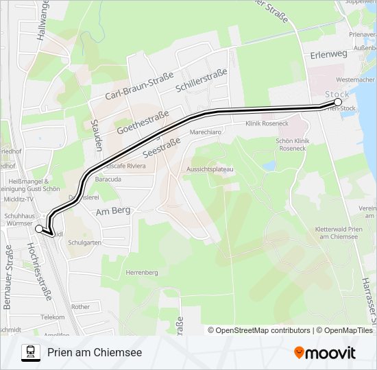 Поезд CHIEMSEEBAHN: карта маршрута