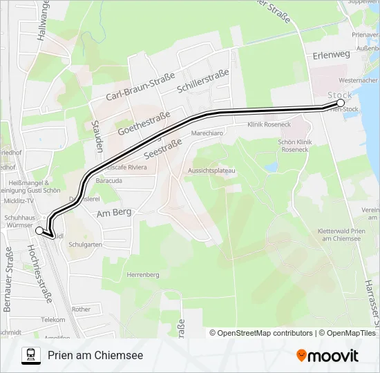 Поезд CHIEMSEEBAHN: карта маршрута