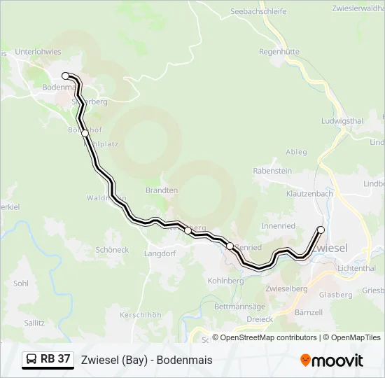 RB 37 Bus Line Map