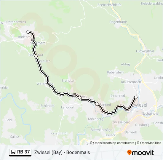 RB 37 Bus Line Map
