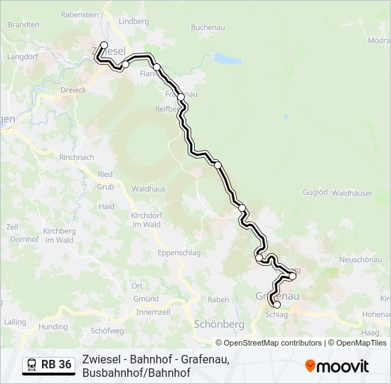 Rb 36 Route: Fahrpläne, Haltestellen & Karten - Zwiesel - Bahnhof ...