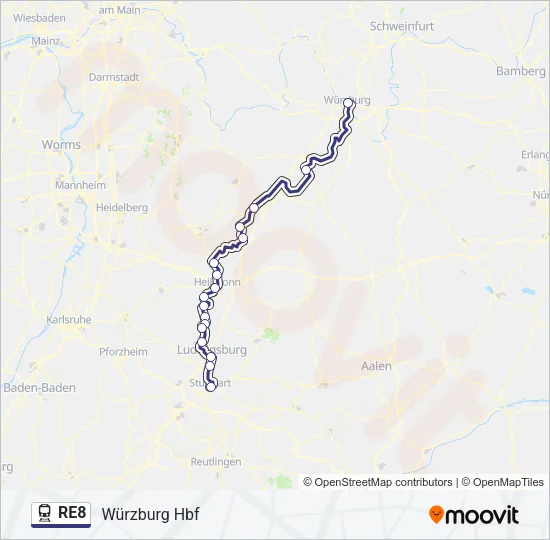 RE8 Train Line Map